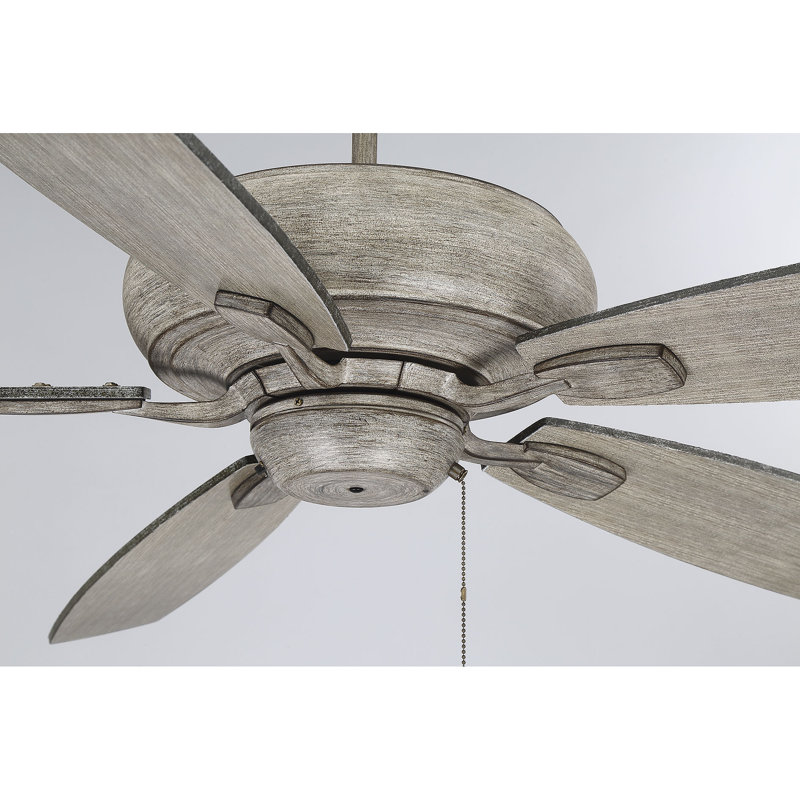 Ventilateur de plafond standard à 5 pales de 68 po avec chaînette Wyman, Bois vieilli