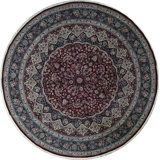 Wool Oriental Area Rug in Navy/Rust