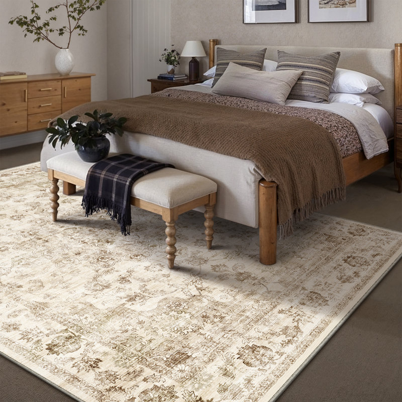 Tapis oriental beige Girven, Rectangle 6 pi 3 po x 8 pi 6 po