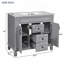Meuble-lavabo de salle de bain avec lavabo supérieur, armoire à miroir, armoire de rangement moderne avec 2 portes à fermeture douce et 2 tiroirs, meuble-lavabo simple-112897603