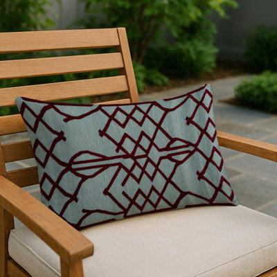 Coussin décoratif intérieur et extérieur beige Trellis