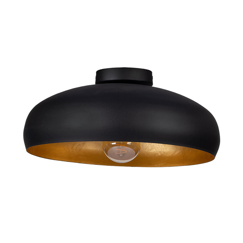 Gavina Semi Flush Mount, Black/Gold
