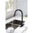 Kitchen Faucet With Pull Down - Matt Black Finish, Stainless Steel, 360 Rotatable Nozzle, Corrosion Coating, Single Handle For Convenient Water Temperature And Flow Management In Rotating Rust-2032458822
