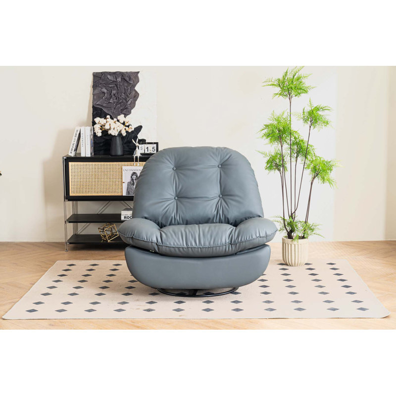 Fauteuil inclinable en cuir Albia, Similicuir gris foncé