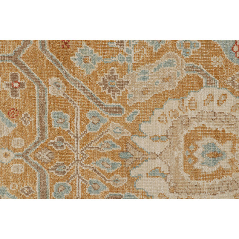 Oushak Hand Knotted Floral Area Rug, Rectangle 12' x 18'