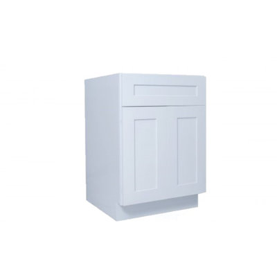Armoire de cuisine de style évier l 30 po de style Shaker, blanc élégant