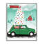 Père Noël au volant d'une voiture de Noël, estampe numérique, conception de Jilly Jack Designs-117045328-117045331