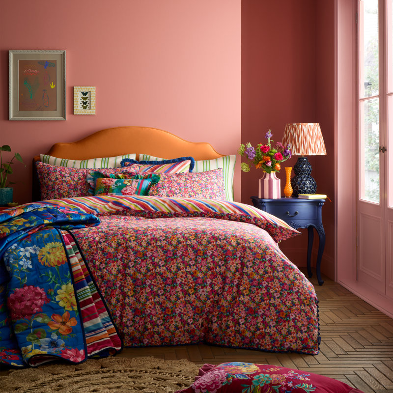Darling Ditsy 100% Cotton Reversible Duvet Cover Set, King