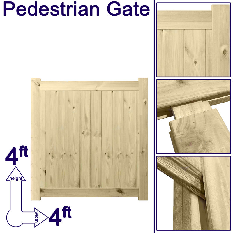 Veney Gate Fencing, 120cm H x 120cm W x 4.5cm D