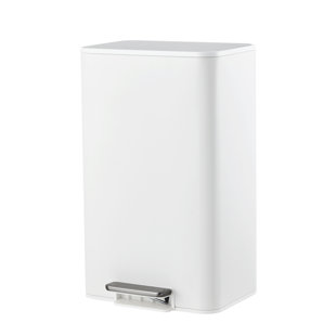 Soft-Close Stainless Steel Step Trash Can with Foot Pedal - 4.8 Gallon (18L) Slim Rectangular Waste Bin - Removable Inner Bucket - Space-Saving Design for Kitchen, Bathroom, Office
