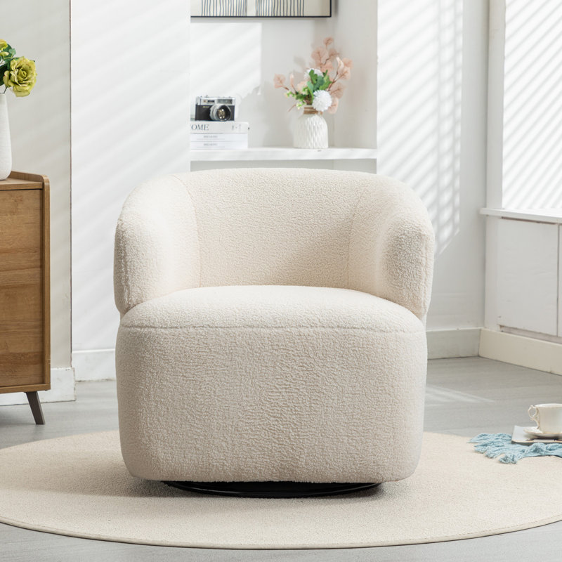 Fauteuil d'appoint pivotant de 30 po de largeur et sans assemblage, Sherpa crème