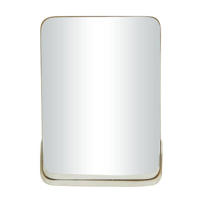 Metal Rectangle Wall Mirror with Shelves