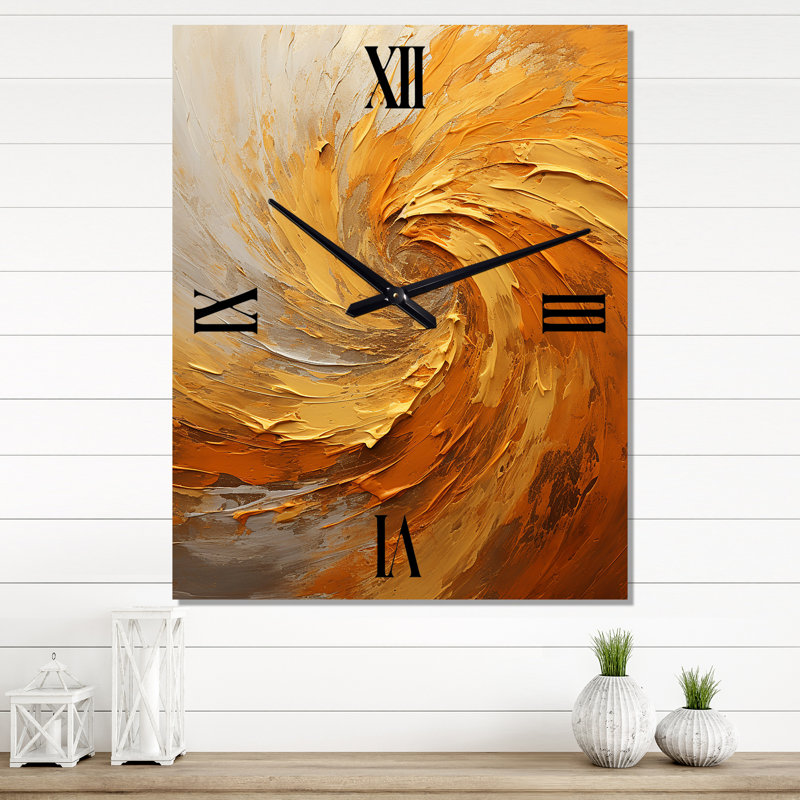 Horloge murale spirales dorées, Grand