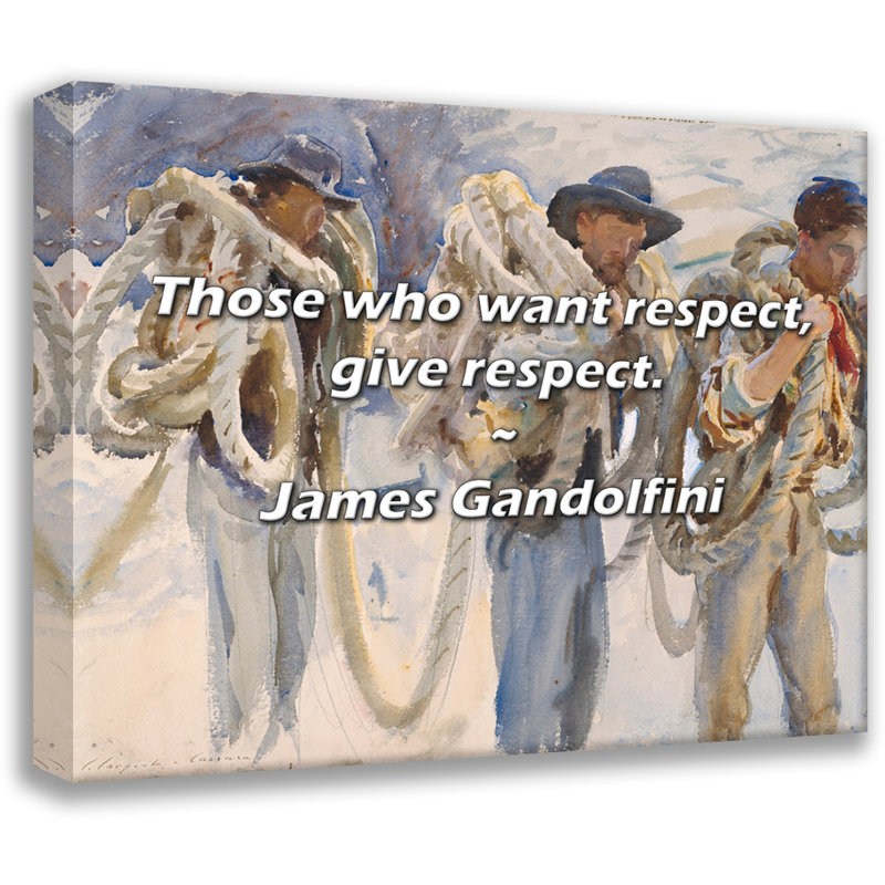 Citation de James Gandolfini: Ceux qui veulent le respect, donnent le respect., H 20 po x l 24 po