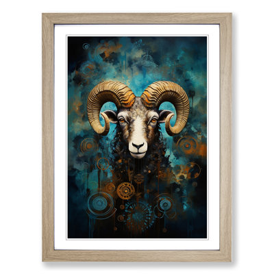 Aries Zodiac Modern Art - Framed Print