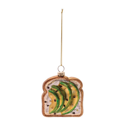 Glass Avocado Toast Ornaments (Set of 12)