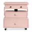 Table de bout roulante à hauteur réglable avec station de charge, tiroirs de rangement et finition laquée ultrabrillante pour une utilisation polyvalente à la maison