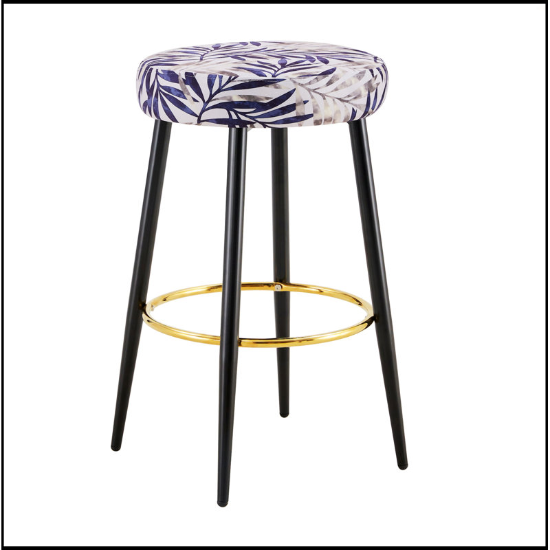 Counter Height Bar Stools Set Of 2, Black/Silver
