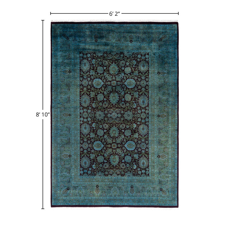 Tapis unique en laine 6 pi 2 po x 8 pi 10 po Serkis