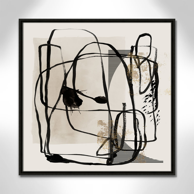 «Blot I» par Isabelle Z, Toile avec cadre, L 25,5 po x H 25,5 po, Espresso Floater