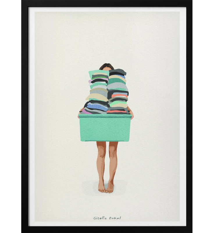 Pop Art & Retro "Laundry Basket" Framed Print Wall Art, 10" H x 8" W 