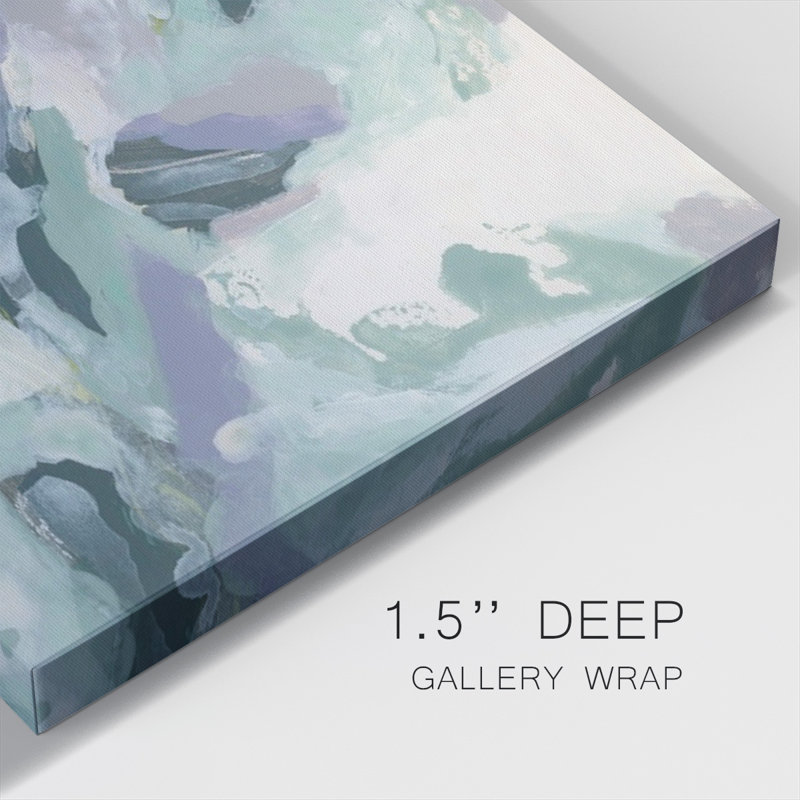 Toile tendue marbrée avec pervenche I-Gallery, H 32 po x l 32 po x P 1,5 po