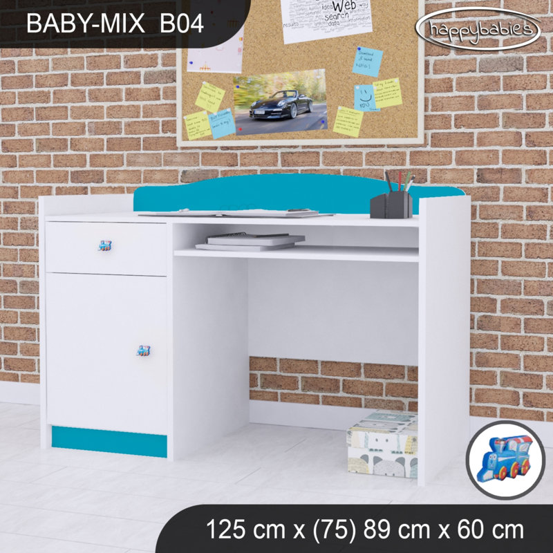 125cm Computer Desk, Blue