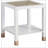 Boho Style Square Side Table With Tempered Glass Top And Metal Frame, 2-Tier Design For Living Room And Bedroom-294023233