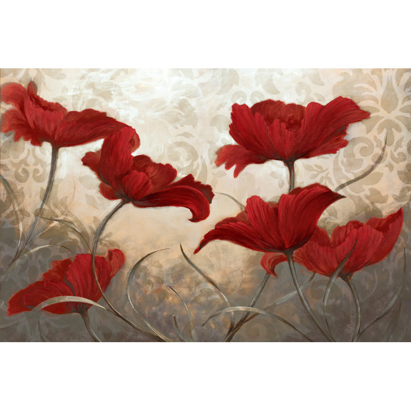 Massive Red Flowers - Wrapped Canvas Painting, 30cm H x 46cm W x 3.8cm D