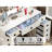 Farmhouse Vanity Desk With Sliding Mirror,Lights And Charging Station,Makeup Table Desk With Dimmable LED Light,Vanity Makeup Table With Sponge Soft Stool,White Finish