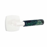 Emtek Select Privacy Leverset, Urban Modern Rosette, T-Bar Stem, Green Marble Handle, CF