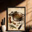Art encadré noir, ustensiles et ingrédients de cuisine rétro, impressions encadrées de style rétro-1669661146
