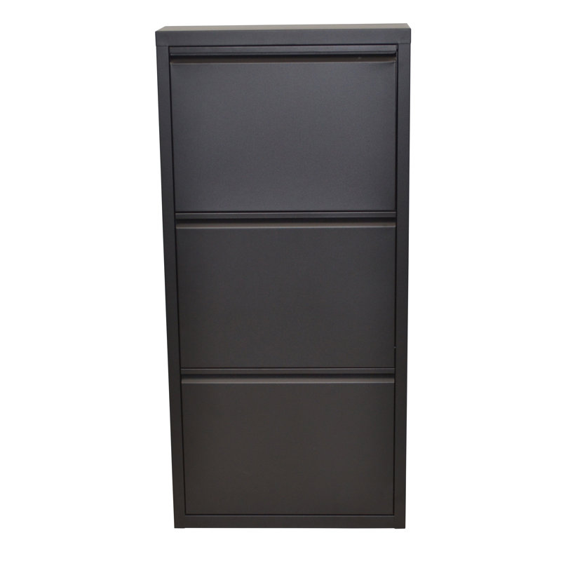9 Pair Shoe Storage Cabinet, Black