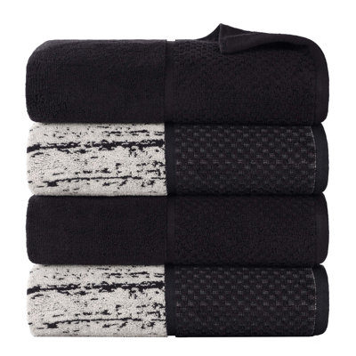Serviette de bain en coton jacquard Lodie