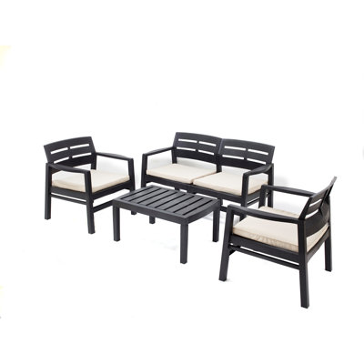 Outdoor Lounge Set Massa, Garden Set With 2 Armchairs, 1 Sofa And 1 Coffee Table