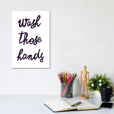 Wash Hands by Ninola Design - Wrapped Canvas Print