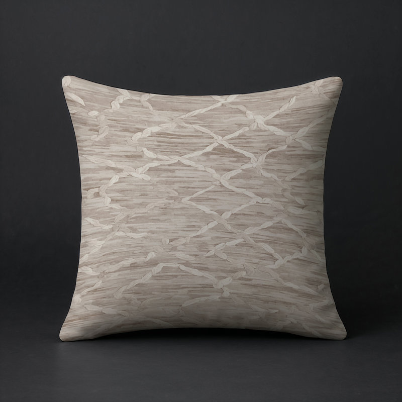 Coussin décoratif intérieur et extérieur Modern, Carré 16 po, Ivoire / beige / gris abstrait 6