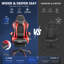 Fauteuil de jeu ergonomique de course, fauteuil de bureau inclinable et pivotant à haut dossier avec coussin de massage lombaire et appui-tête réglable-130830804