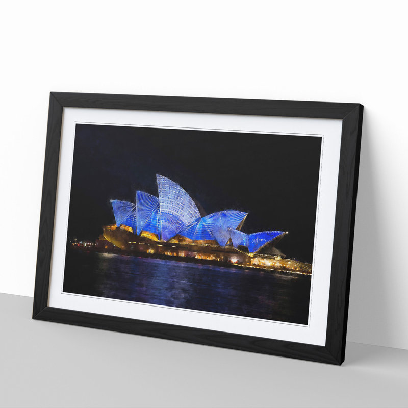 Sydney Opera House Vol.1 - Picture Frame Painting, Black Framed, 27cm H x 36cm W x 2cm D