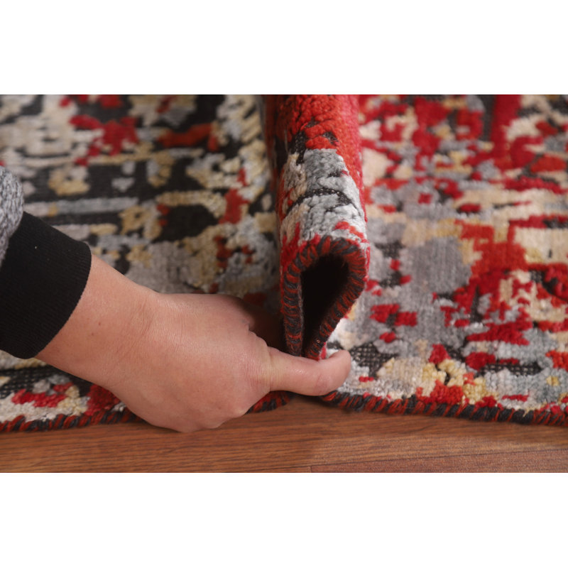 Handmade Wool Abstract Area Rug 6x8