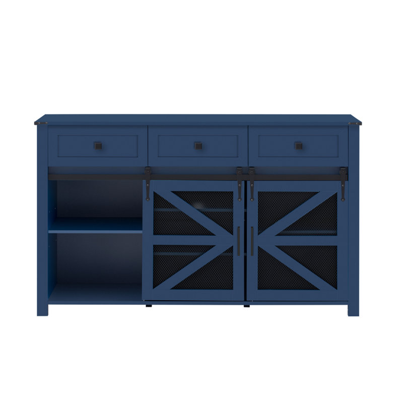 Armoire buffet à porte de grange coulissante U_Style, Marine