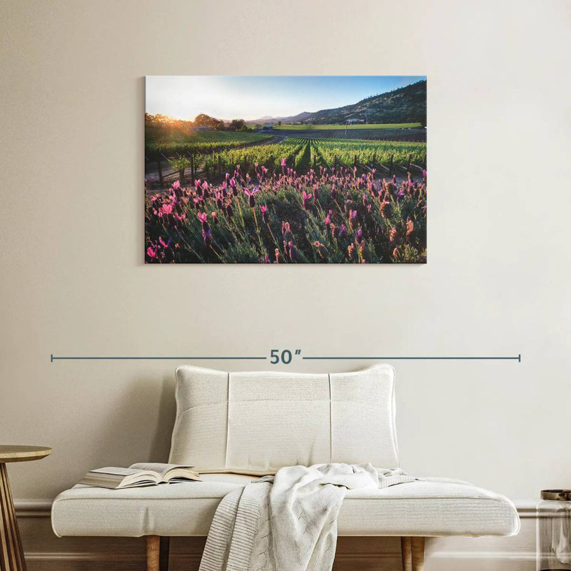 Alvord Napa Valley, vignes et fleurs, H 24 po x l 36 po