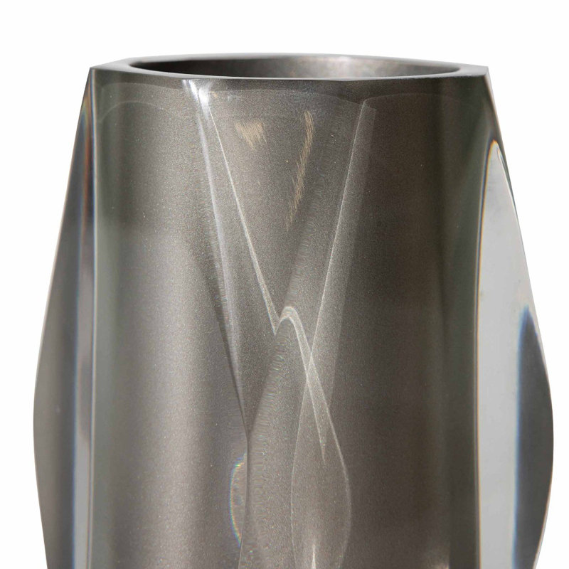 Gray Faceted Resin Bathroom Vanity Tumbler