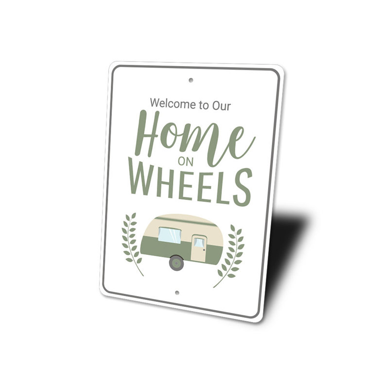 Plaque en aluminium Home On Wheels, H 18 po x l 12 po x P 0,06 po