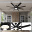 Ventilateur de plafond standard à 72 pales 72 pouces avec télécommande et ensemble d'éclairage pour salon
