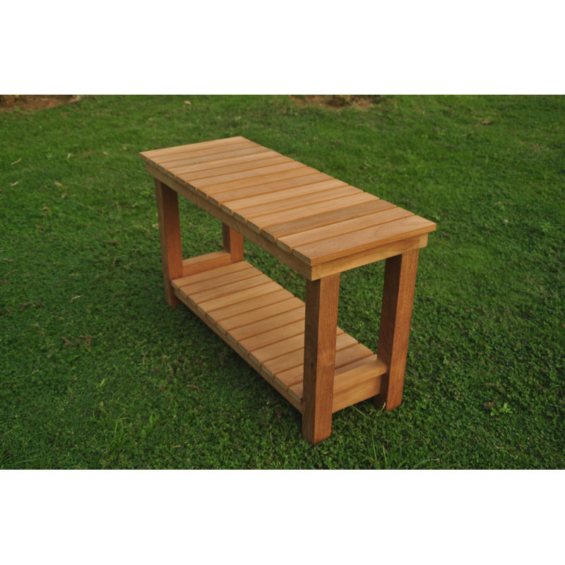 Macdougal Outdoor Teak Side Table, 18" H x 12" L x 30" W