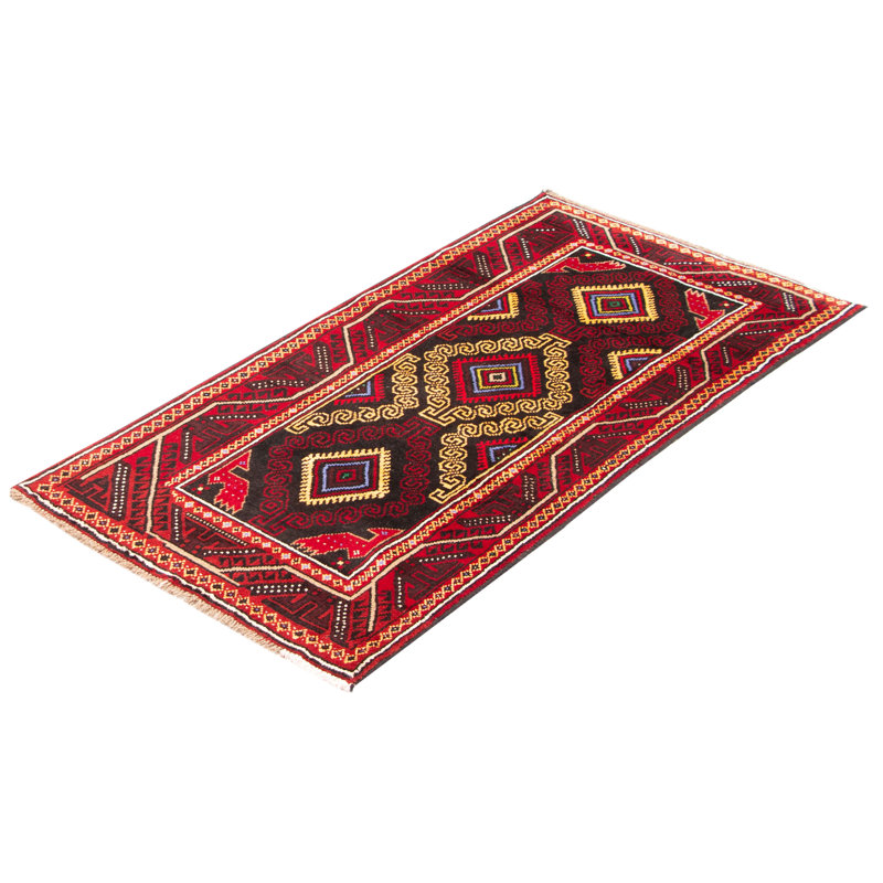 Tapis unique en laine noué à la main nouvel âge de 3 pi 1 po x 6 pi 1 po Barara