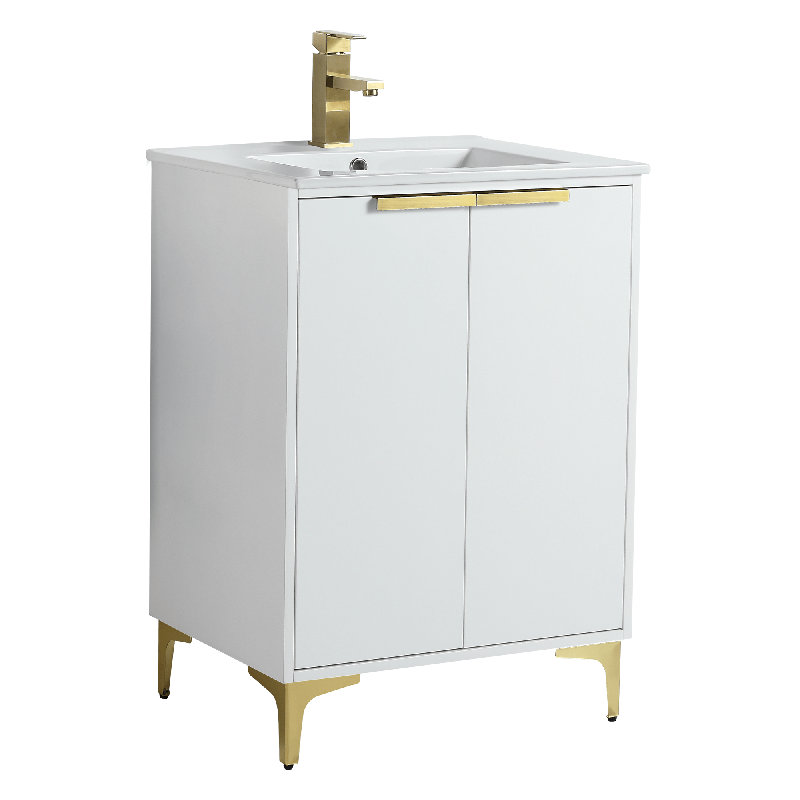 Ensemble de meuble-lavabo simple 24 po Keiper, Laiton satiné