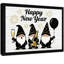 Cadre noir, nouvel an, elf or, feu d'artifice mural, décoration festive, cadre-705400454