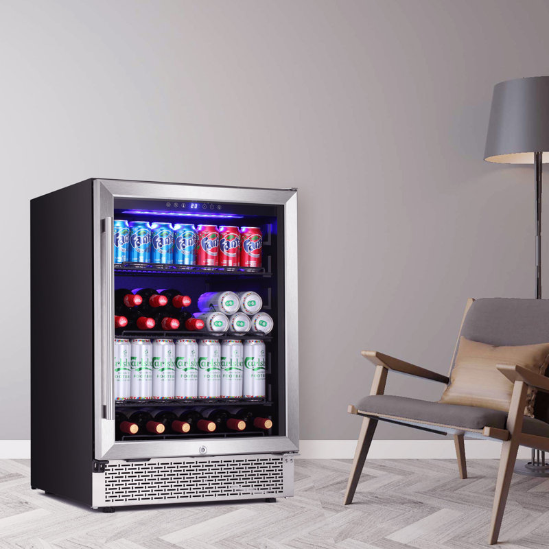 YUKOOL Single Zone 34.25 " Freestanding 46 Bottle Wine & Beverage Refrigerator